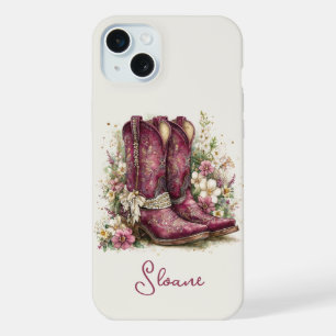 Bottes Élégantes avec Monogramme de Fleurs