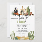 Bottes et bulles Couples Carte d'invitation douche (Devant)