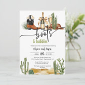 Bottes et bulles Couples Carte d'invitation douche (Debout devant)