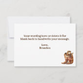 Bottes et Carte de remerciements Casquette du pays (Dos)