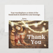 Bottes et Carte de remerciements Casquette du pays (Devant / Derrière)