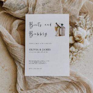 Bottes Et Invitation De Douche Nuptiale Bubbly
