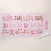 Bottes et vaches Girly Western Serviette personnal (Devant)