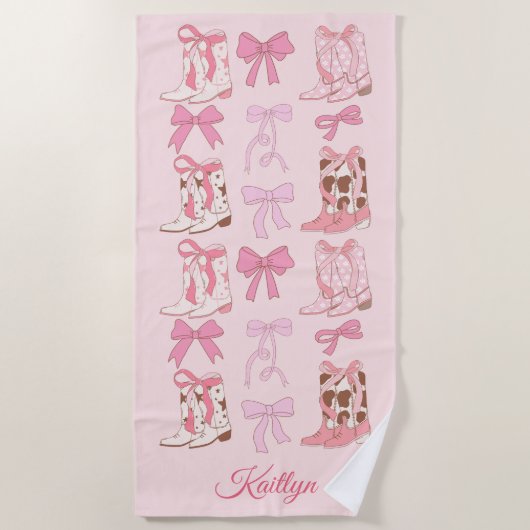 Bottes et vaches Girly Western Serviette personnal (Devant)