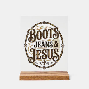 Bottes Jeans & Jésus Foi Occidentale Vintage