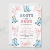 Bottes ou vaches Genre Révéler Invitation rose et  (Devant)