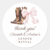 Bottes ou vaches Sexe Révéler Stickers Merci (Devant)