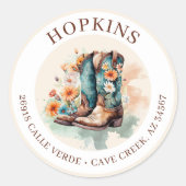 Bottes Pour Femme Avec Fleurs Étiquettes D'Adresse (Devant)