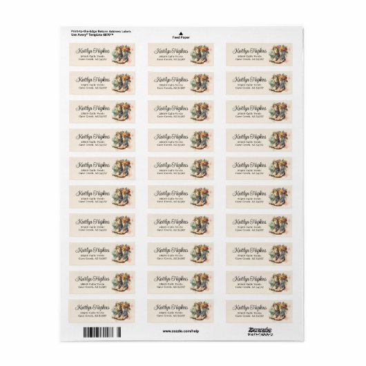 Bottes Pour Femme Avec Fleurs Étiquettes D'Adresse (Feuille entière)