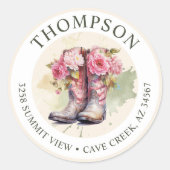 Bottes Pour Femme Avec Fleurs Étiquettes D'Adresse (Devant)