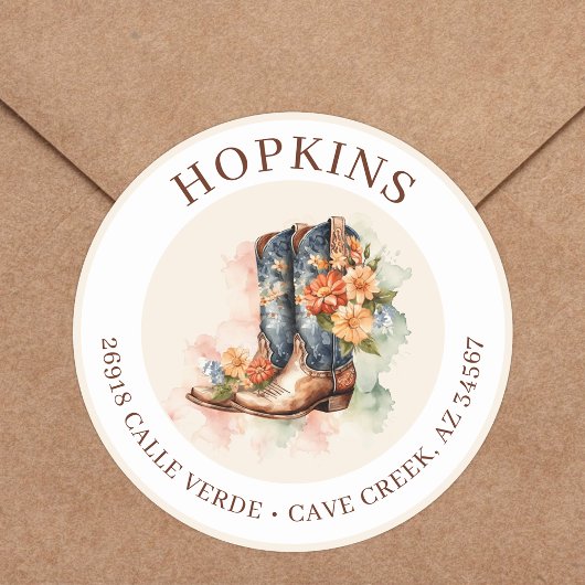 Bottes Pour Femme Avec Fleurs Étiquettes D'Adresse