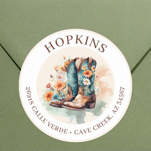 Bottes Pour Femme Avec Fleurs Étiquettes D'Adresse