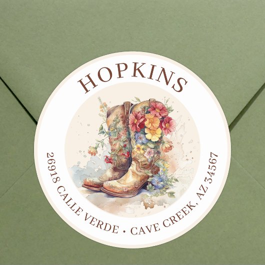 Bottes Pour Femme Avec Fleurs Étiquettes D'Adresse