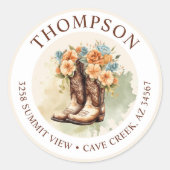 Bottes Pour Femme Avec Fleurs Étiquettes D'Adresse (Devant)