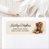 Bottes Pour Femme Avec Fleurs Étiquettes D'Adresse (En situation)