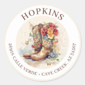 Bottes Pour Femme Avec Fleurs Étiquettes D'Adresse (Devant)