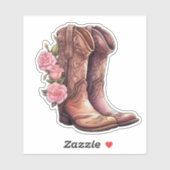 Bottes pour fille avec Stickers Roses Roses Roses  (Feuille)
