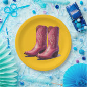 Bottes roses assiettes en papier ! (Fête)