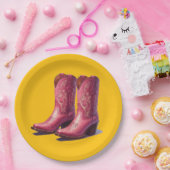 Bottes roses assiettes en papier ! (Fête)