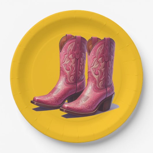 Bottes roses assiettes en papier ! (Devant)