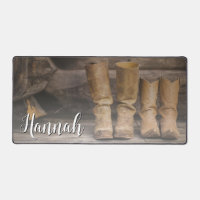 Bottes rustiques de cowboy Ranch pour deux monogra