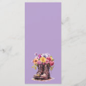 Bottes Rustiques en Bois & Fleurs Menu de Mariage  (Dos)