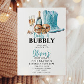 Bottes Turquoise Cowboy et Invitation Bubbly Party