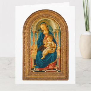 Botticelli (1445-1510) Madonna en kind op de troon Bedankkaart