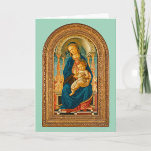 Botticelli (1445-1510) Madonna en kind op de troon Bedankkaart