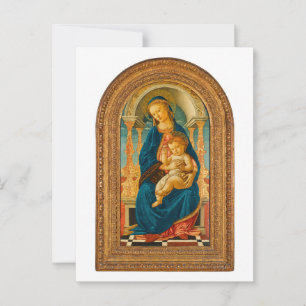 Botticelli (1445-1510) Madonna en kind op de troon Briefkaart