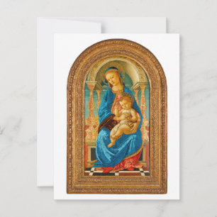 Botticelli (1445-1510) Madonna en kind op de troon Briefkaart
