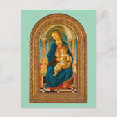 Botticelli (1445-1510) Madonna en kind op de troon Briefkaart (Voorkant)