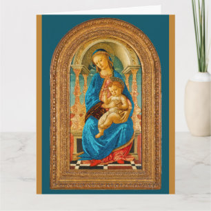 Botticelli (1445-1510) Madonna en kind op de troon Kaart
