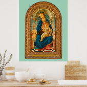 Botticelli (1445-1510) Madonna en kind op de troon Poster (Keuken)