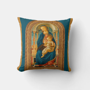 Botticelli (1445-1510) Madonna en Kind op een Troo Kussen