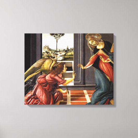 Botticelli-aankondiging Canvas Afdruk (Voorkant)