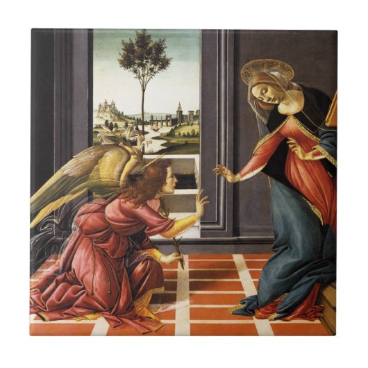 Botticelli Annunciation Tile Tegeltje (Voorkant)