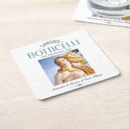 Botticelli Birth of Venus Painting and Painter Bio Vierkante Kartonnen Onderzetter