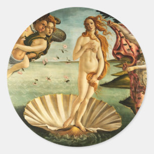 Botticelli Birth of Venus Renaissance Art Painting Ronde Sticker