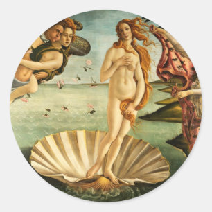 Botticelli Birth of Venus Renaissance Art Painting Ronde Sticker