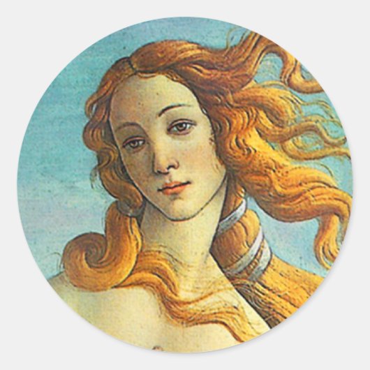 Botticelli Birth of Venus Ronde Sticker (Voorkant)