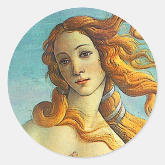 Botticelli Birth of Venus Ronde Sticker (Voorkant)