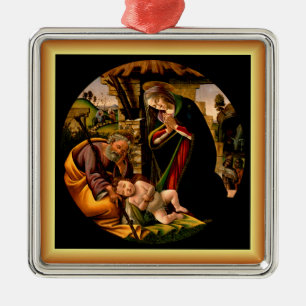 Botticelli: De aanbidding van het Christuskind ~ Metalen Ornament