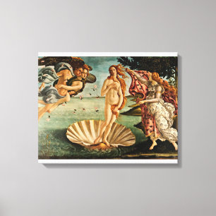 Botticelli - de geboorte van Venus Canvas Afdruk