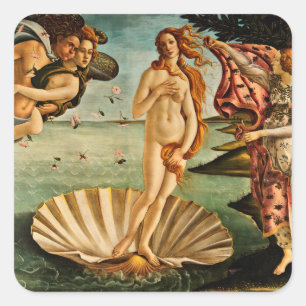 Botticelli - de geboorte van Venus Vierkante Sticker