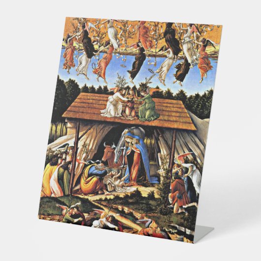 Botticelli - De mystieke geboorte Reclamebord Met Voetstuk (Voorkant)