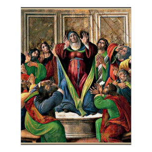 Botticelli - De nederdaling van de Heilige Geest Perfect Poster