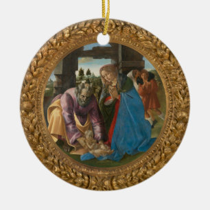 Botticelli Geboorte Maagd Maria Kind Sint Jozef Keramisch Ornament