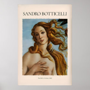 Botticelli Geboorte van Venus Gezichtsdetail Kunst Poster