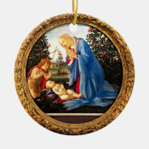 Botticelli Madonna Adoring Child met John Baptist Keramisch Ornament